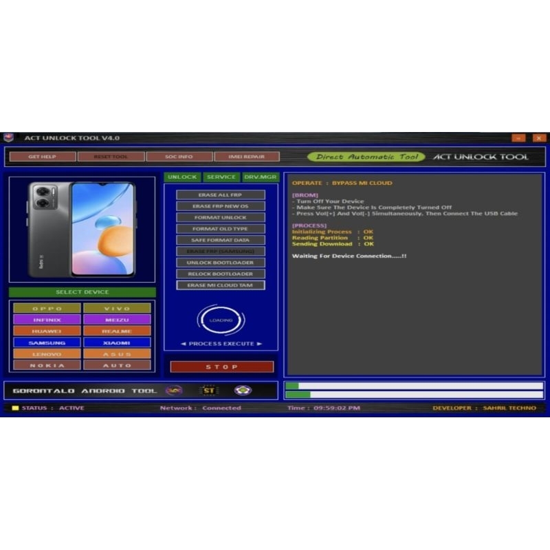 ACT UNLOCK TOOL SUPPORT NEW SECURIT PERMANEN AKTIF SELAMANYA