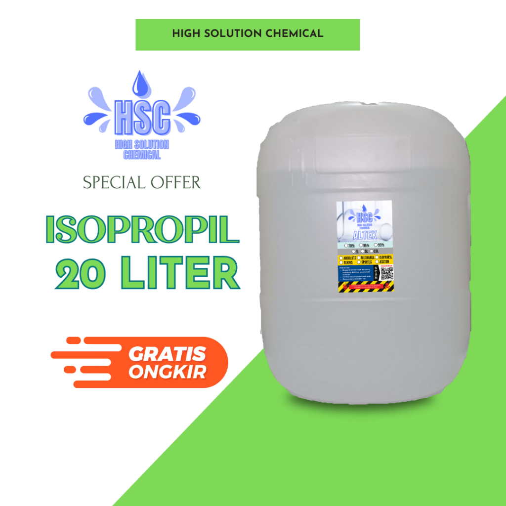 Isopropyl Alkohol Teknis IPA 99% 20 Liter - Isopropil Ipa Teknis By HSC