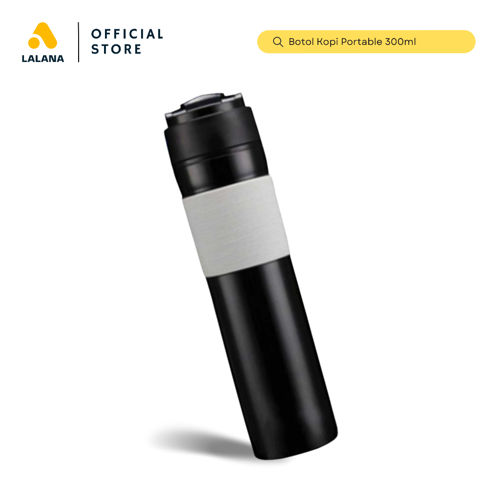 Botol Tumbler Termos Kopi Travel Mug Traveling Mini Portable Aesthetic Hitam 300ml