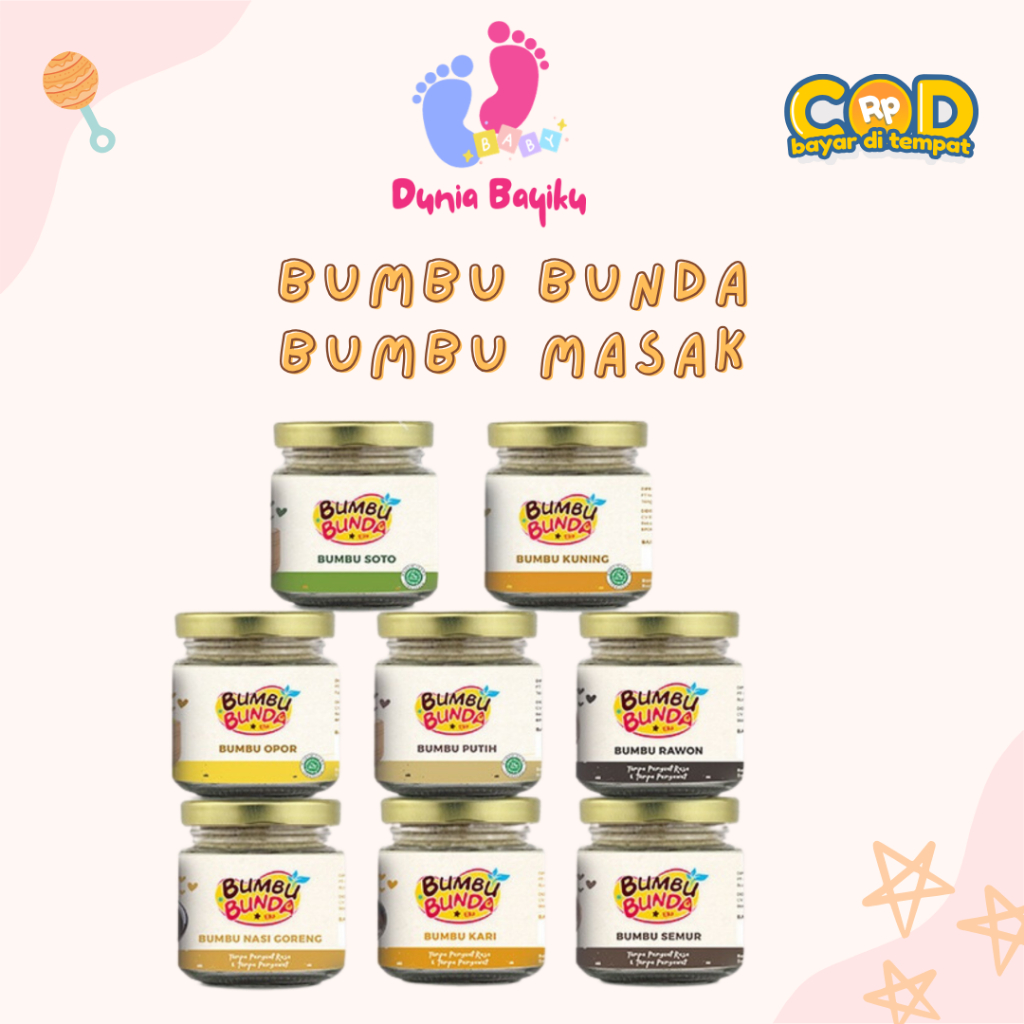 

Bumbu Bunda Elia Bumbu Non MSG / Bumbu MPASI / Bumbu Soto Bumbu Opor Bumbu Kari / Nasi Hainan / Semur / Rawon