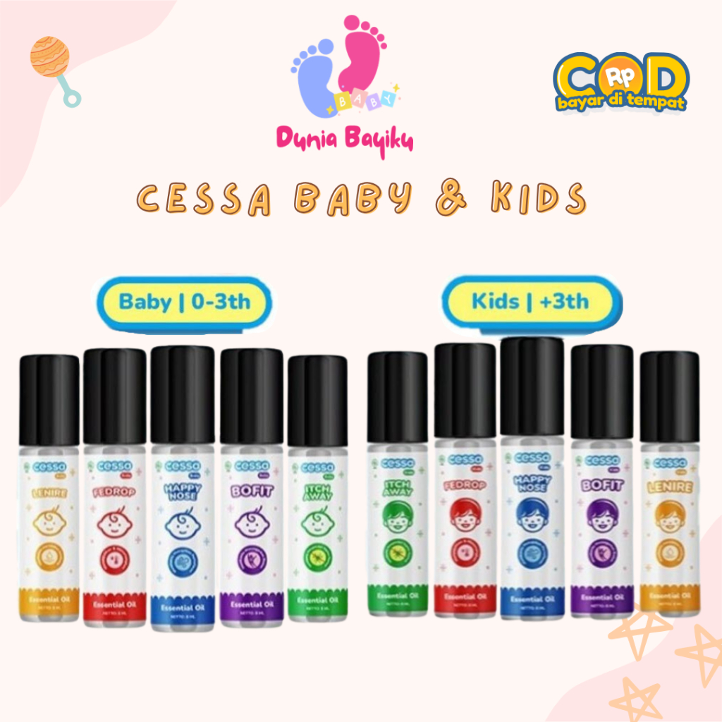 Cessa Baby Essentials Oils Cough Flu Immune Booster Fever Drop Bugs Away Batuk Pilek Lenire Anti Tan