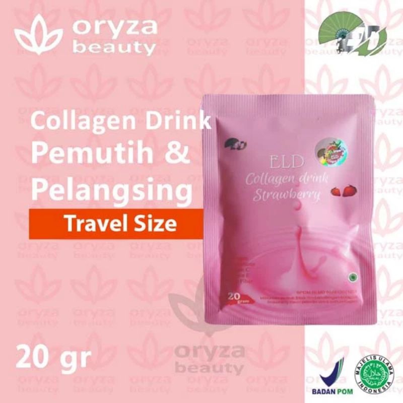 ELD Collagen Drink Strawberry BPOM | minuman kolagen suplemen PEMUTIH & PELANGSING