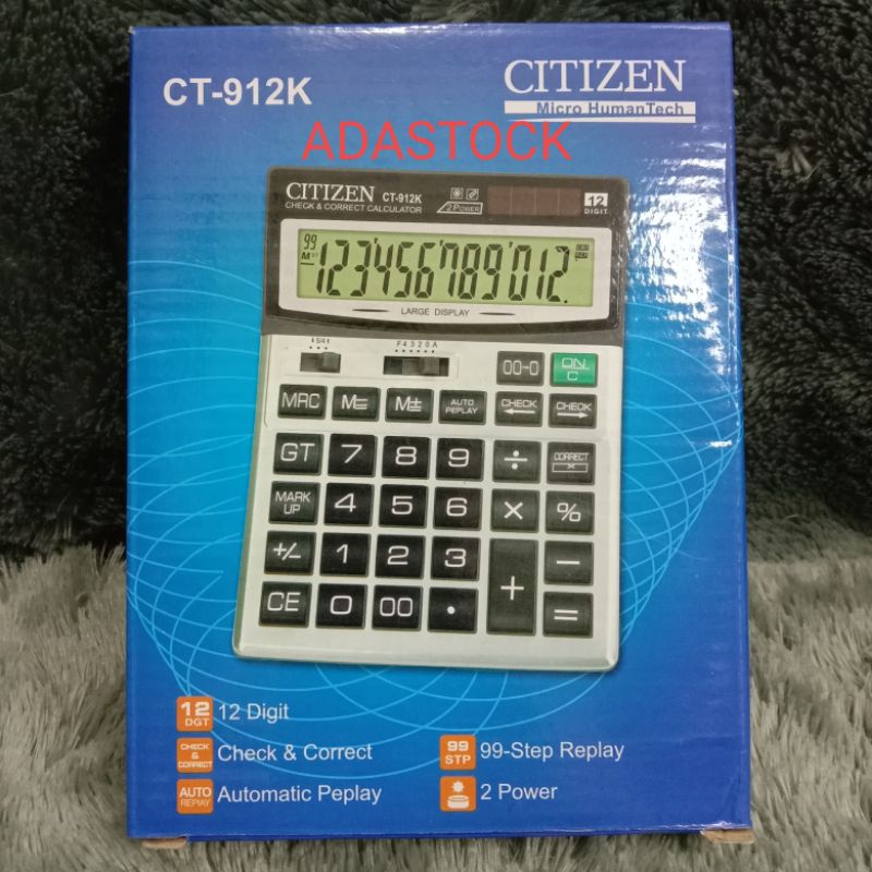 

kalkulator dagang besar citizen ct-912k,12 digit