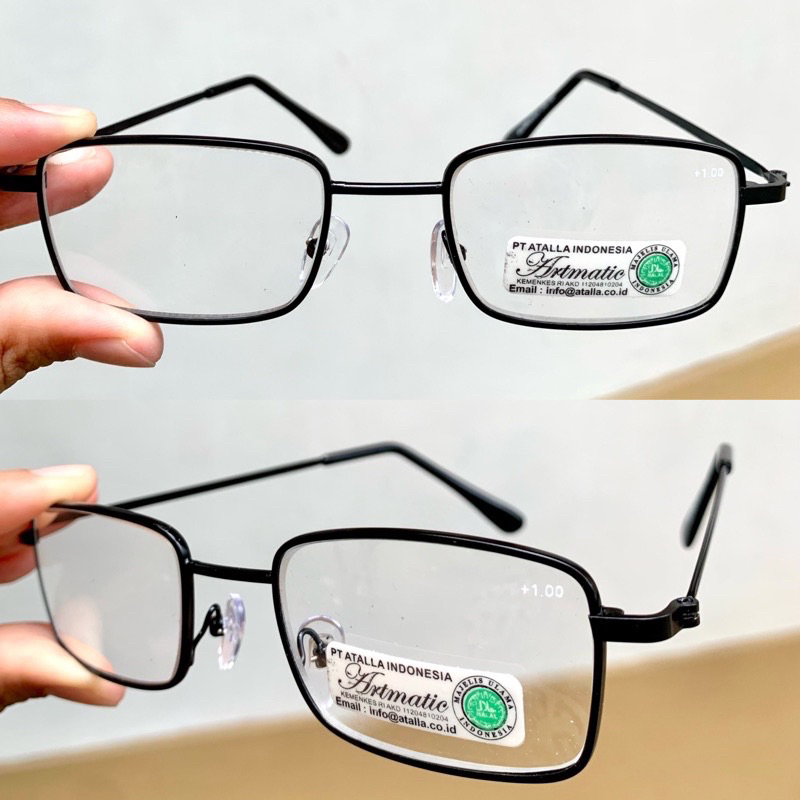 Kacamata Baca Plus (+)Frame Besi Bentuk Kotak Fabiola Murah Unisex