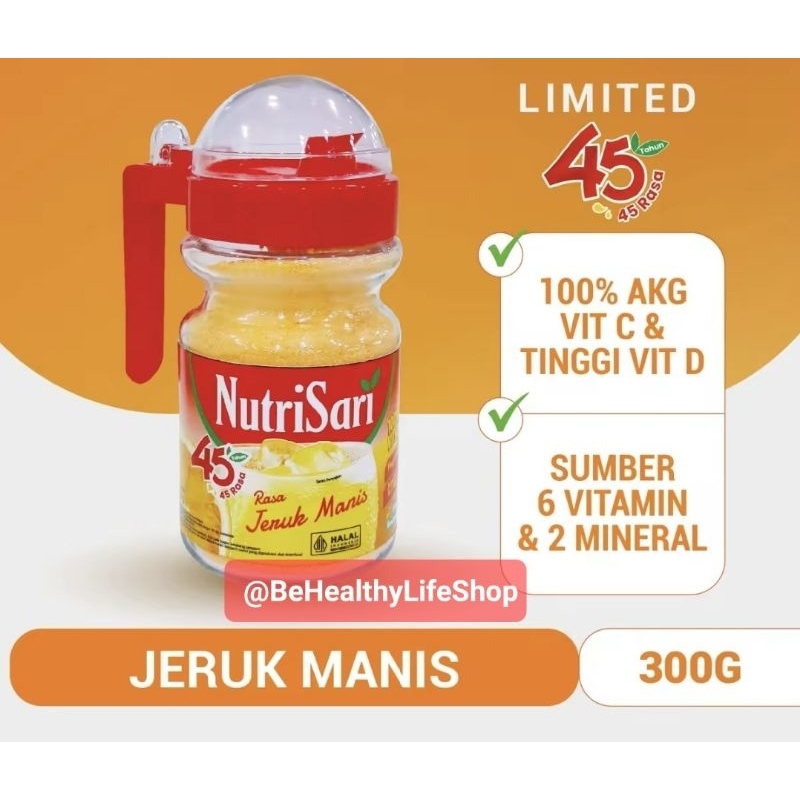 

Nutrisari Pitcher 300gr LIMITED / Jeruk Peras 500gr /Leci/Lemon/Mangga Powder Refill 420 gr