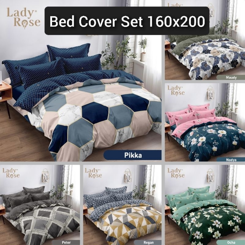 Bedcover Set LADY ROSE Fitted Queen 160cm X 200cm