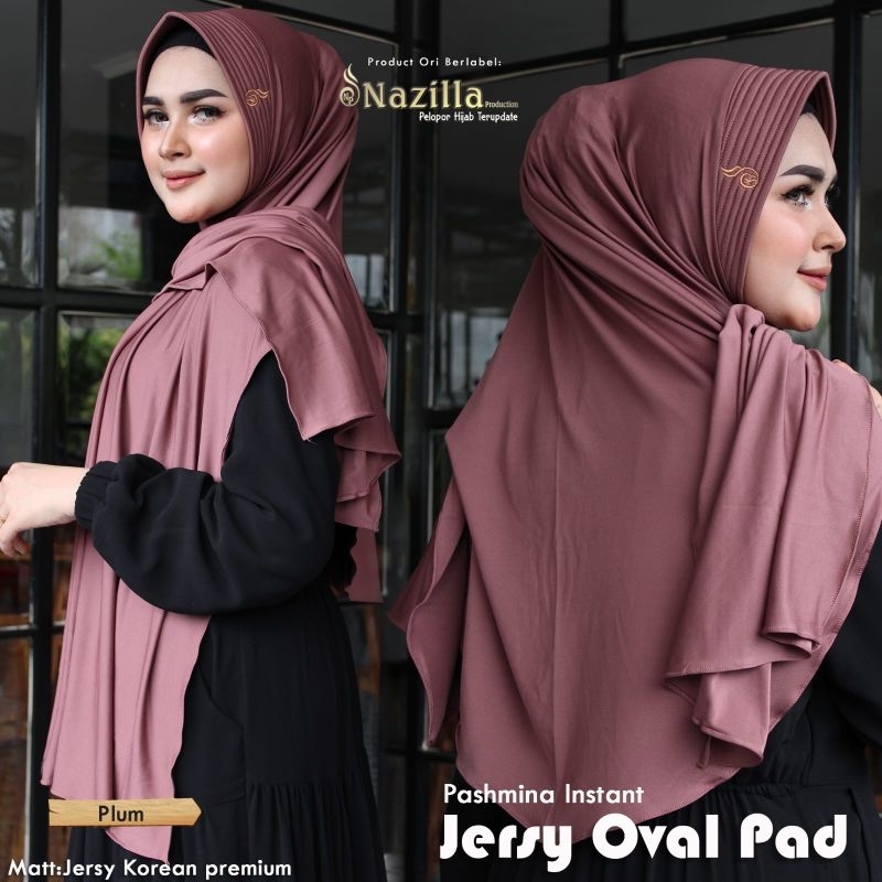 Bergo pasmina instan Jersey Oval Ped by Nazilla/pasmina instan nazilla/pasmina sahla/pasmina alsha/p
