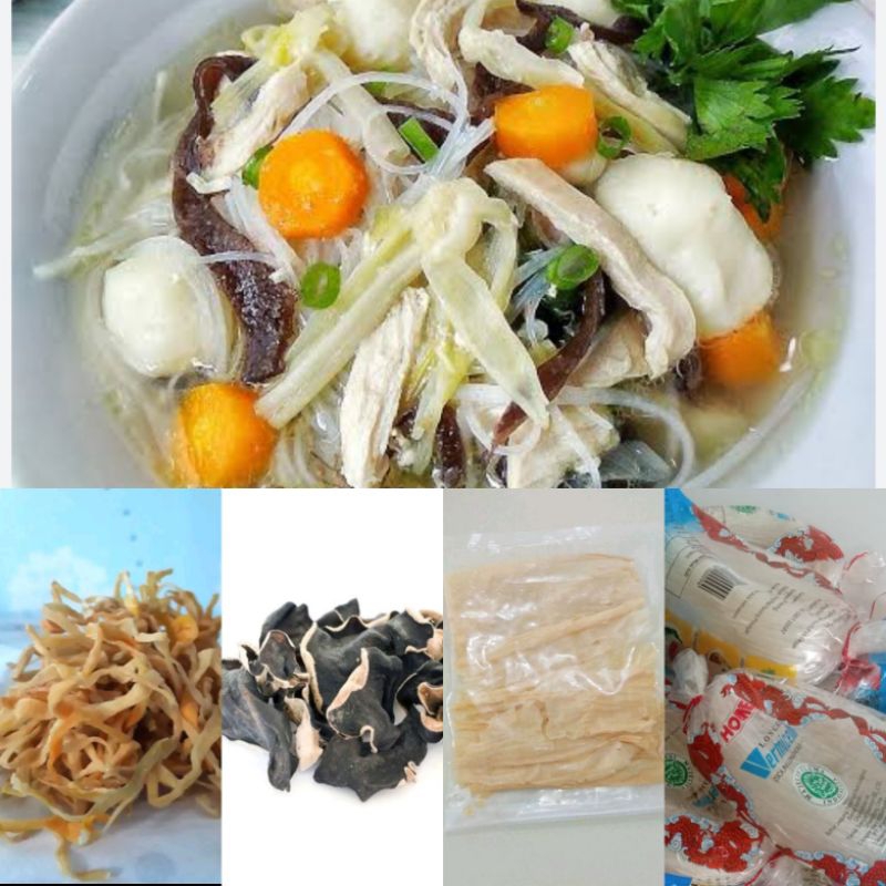 

Paket 4 Bahan Sop Kimlo | Soun, Kembang Tahu, Jamur Kuping dan Sedap Malam