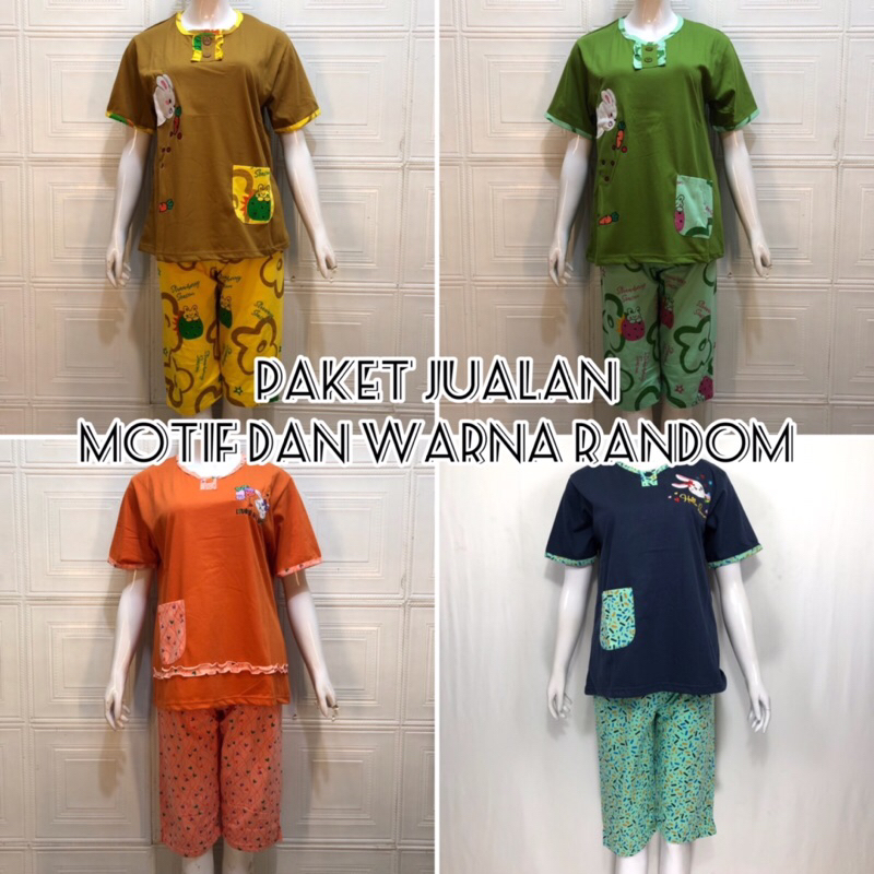 Paket Jualan 6 Pcs Random 3/4 Daililan Standar | Baju Tidur Wanita Dewasa | Baju Tidur Daililan | Pi