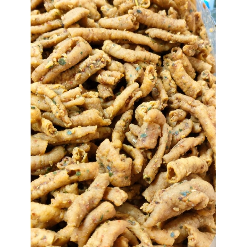 

kripik usus ayam pedas daun jeruk