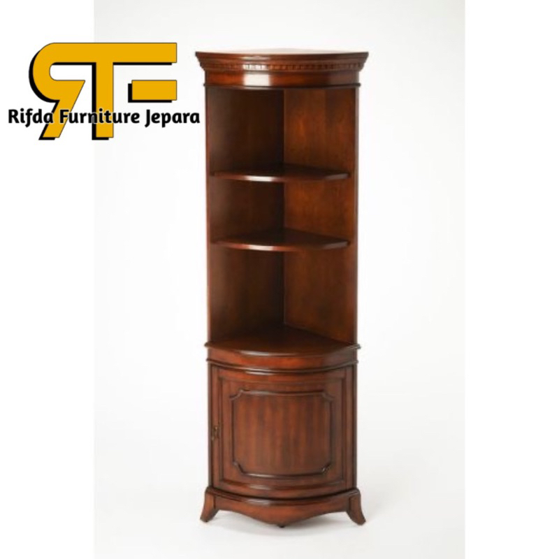 Lemari Hias Sudut Jati antik Pintu 1 bawah