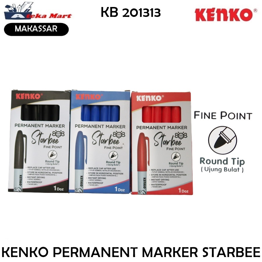 

[BOX/12PCS] KENKO STARBEE PERMANENT MARKER / SPIDOL