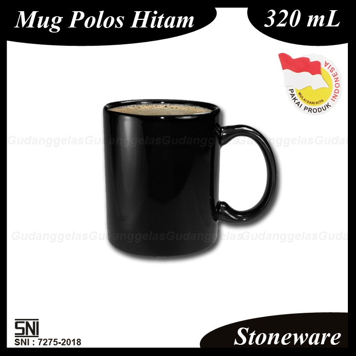 Mug Hitam/Mug Kopi/Mug Keramik/Mug Souvenir/Mug Polos/Mug Hadiah/Black Mug Coffee