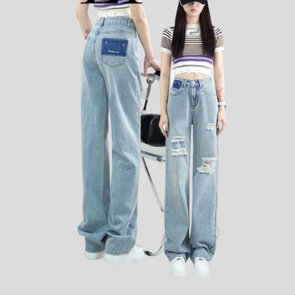 DISKON CELANA JEANS WANITA SOBEK HIGHWAIST JEANS KULOT IMPORT PREMIUM JEANS RIPPED KOREAN STYLE