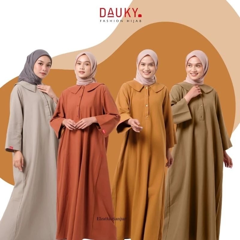 ELZATTA DAUKY DRESS L DRESS LINEN RAMI BAHAN LINEN MOTIF PREMIUM GAMIS PROMO ELZATA GAMIS ELZATTA TE