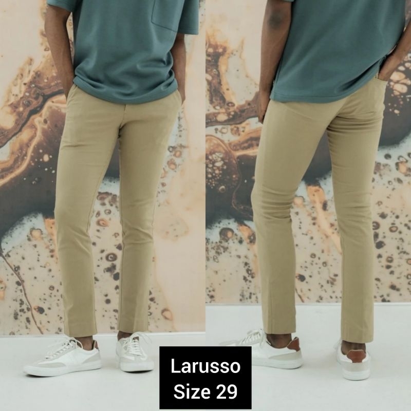 LARUSSO Celana panjang Pria Chino Slimfit Stretch