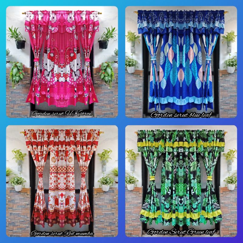 ✅✅ GORDEN JENDELA PENDEK SERUT MOTIF KARAKTER ANAK ESTHETIC RUMBAI PONI 100x150 KAMAR TIDUR MURAH HO