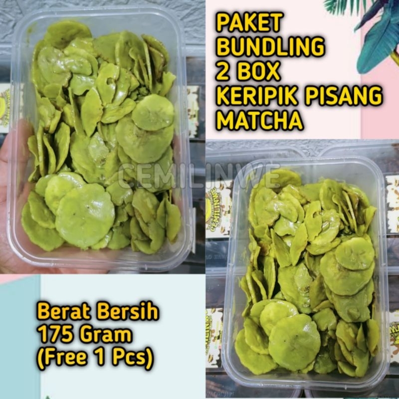 

Paket Bundling| Keripik Pisang Coklat Rasa Matcha 2 Box | Keripik PISANG COKELAT Lumer (Free 1 Pcs)