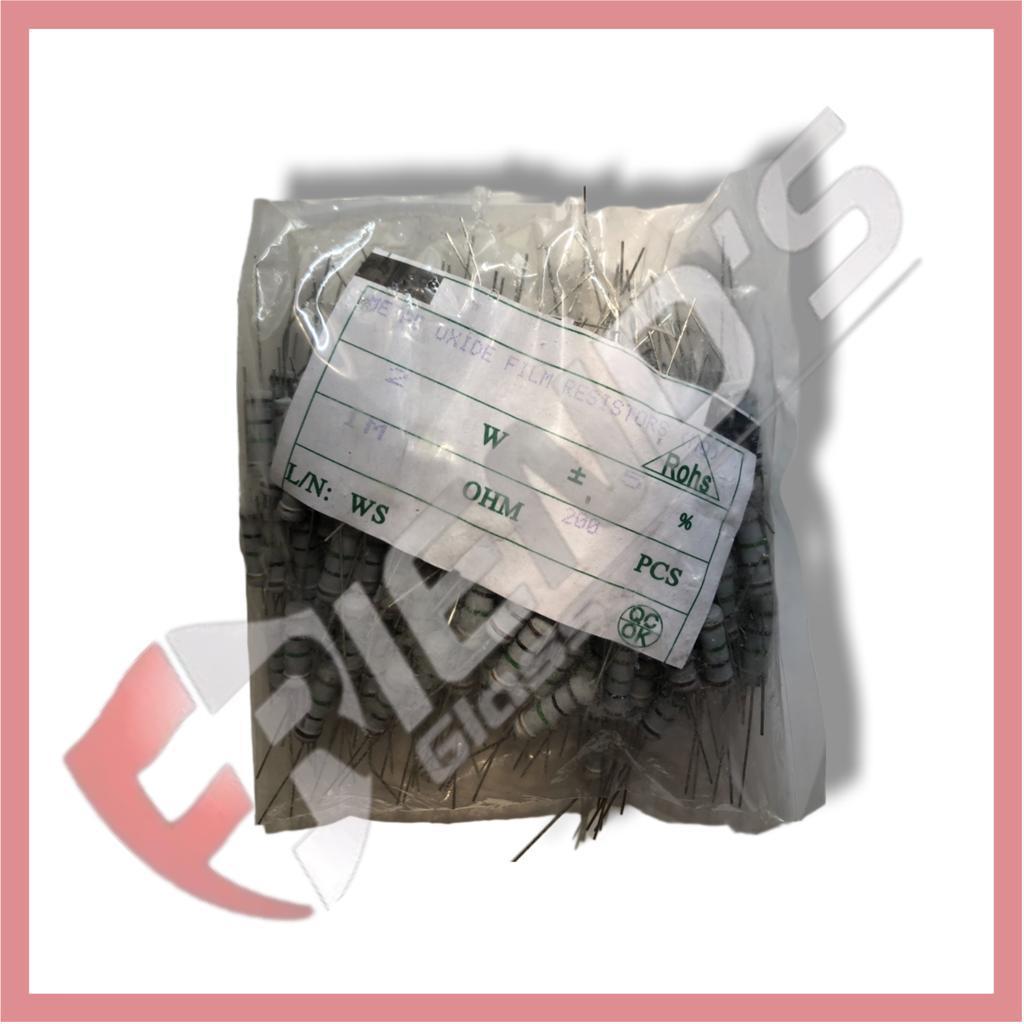 RESISTOR 1 M OHM 2WATT METAL Oxide 5% RESISTOR 2 WATT 1M OHM 1 PCS
