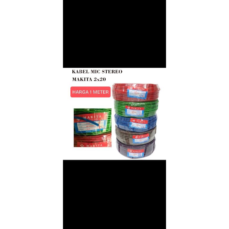 Kabel mic Stereo Meteran Makita / KABEL MICROPHONE STEREO TRANSPARAN / KABEL AUDIO / KABEL MIC STERE