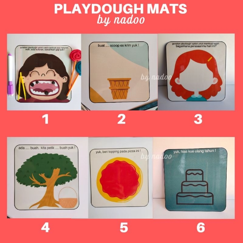 Playdough Mats/ Alas Bermain Playdough/ Mainan Edukasi (Ecer)