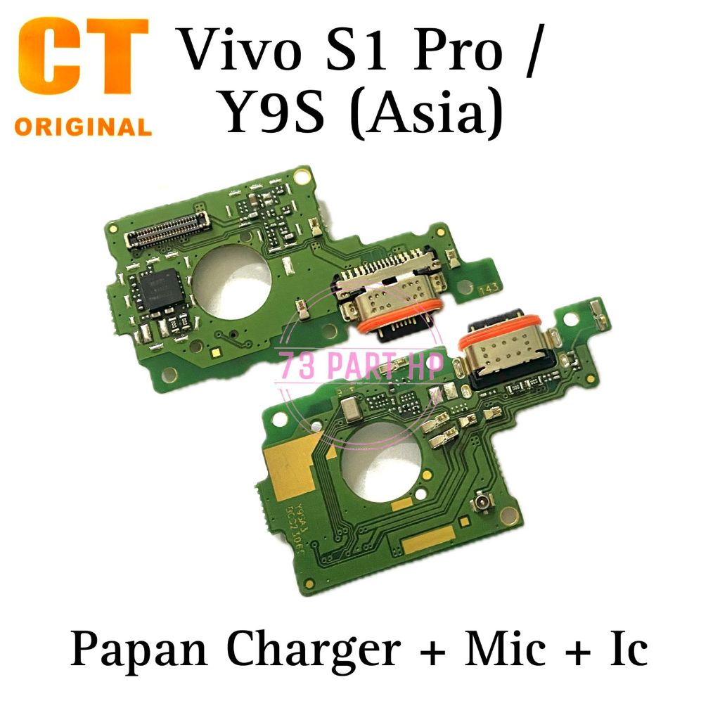Papan PCB Konektor Charger + MIC Vivo S1 Pro / Y9S Asia / 1920 / V1945A / V1945T - Flexible Flexibel