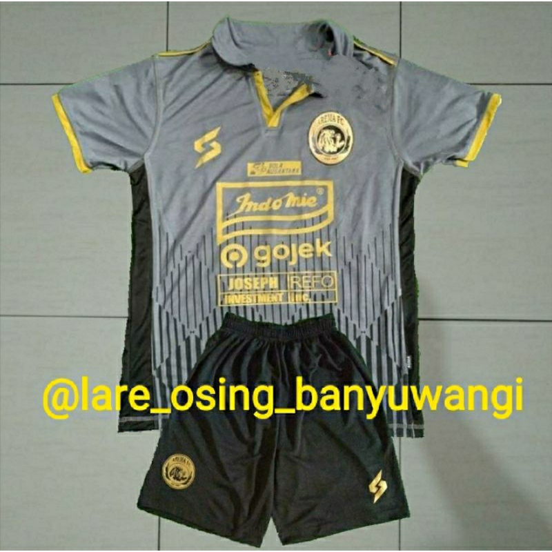 SETELAN DEWASA AREMA FC 2020 3RD ABU GOLD THIRD JERSEY CELANA LIGA 1 RETRO LOKAL