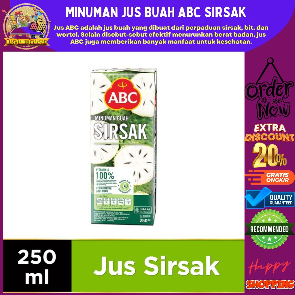 

JUS SIRSAK ABC 250ML SOURSOP JUICE MINUMAN BUAH