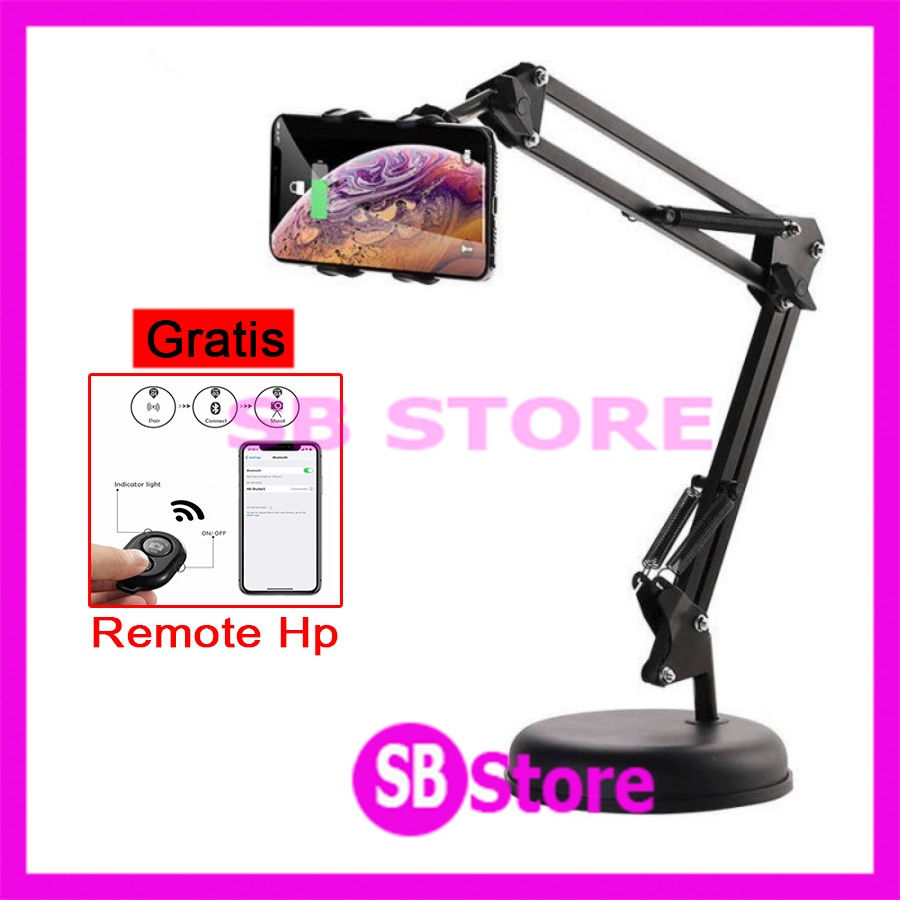 S77 Stand Holder Hp Meja Fahrenheit / Holder Handphone / Dudukan Hp  Tablet Holder Overhead Tripod L