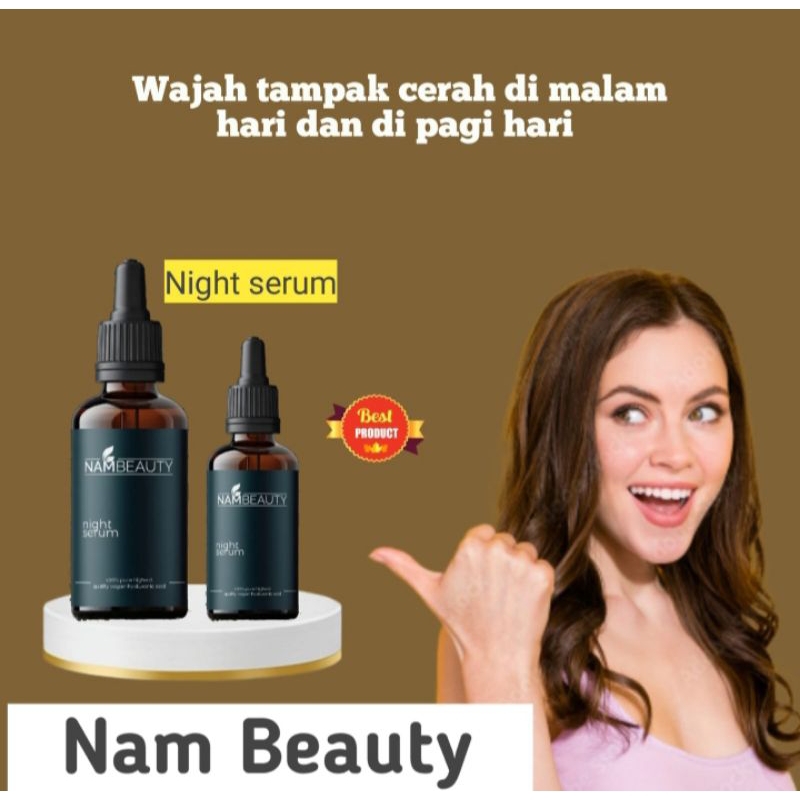 SERUM GLOWING MALAM HARI NAM NIGHT SERUM - serum glowing wajah / serum wajah glowing dan putih / ser