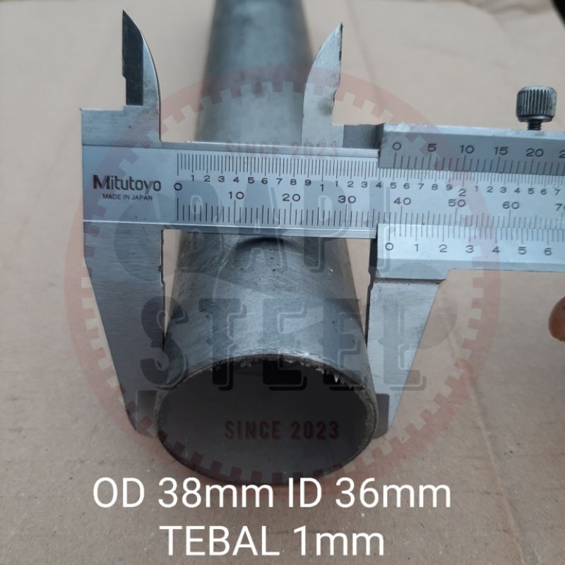 pipa besi seamless OD 38mm ID 36mm panjang 20cm