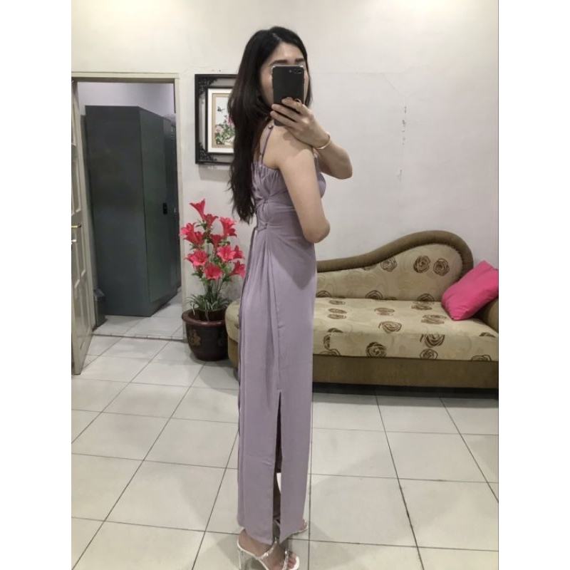 Dress Maxi, Freesize Warna Lilac