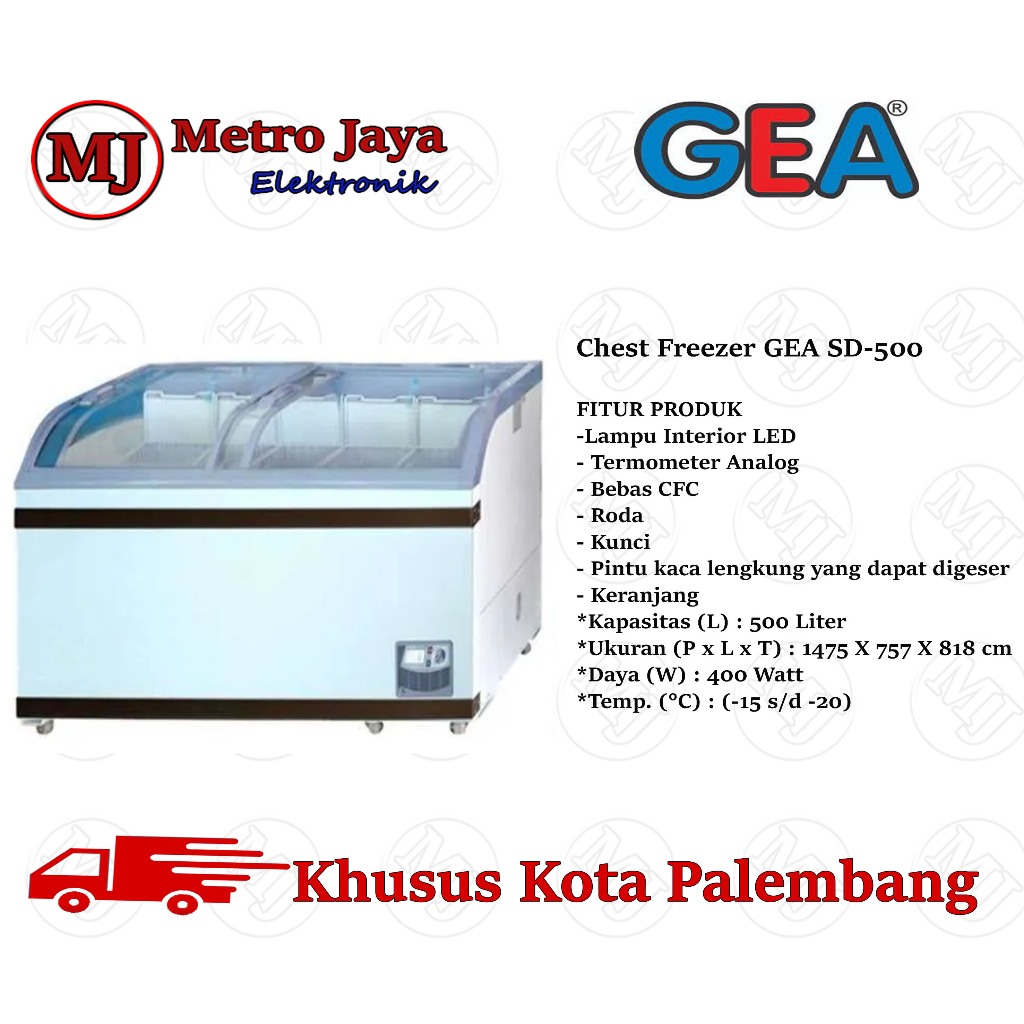 GEA SD-500 SLIDING Curved GLASS FREEZER 500 Liter SD 500 Freezer Kaca