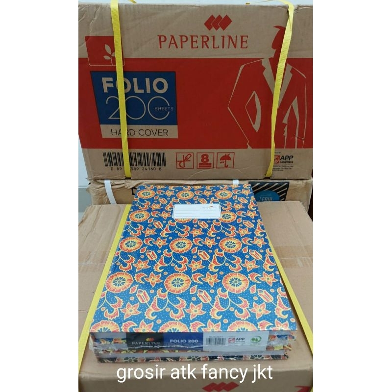 

Buku Hard Cover FOLIO Paperline 200 Lembar ( 31 x 21 cm ) Hardcover