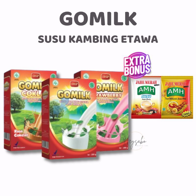 

GOMILK / Gomilk Susu Kambing Etawa Plus Herbal 200 g Free AMH Jahe Merah