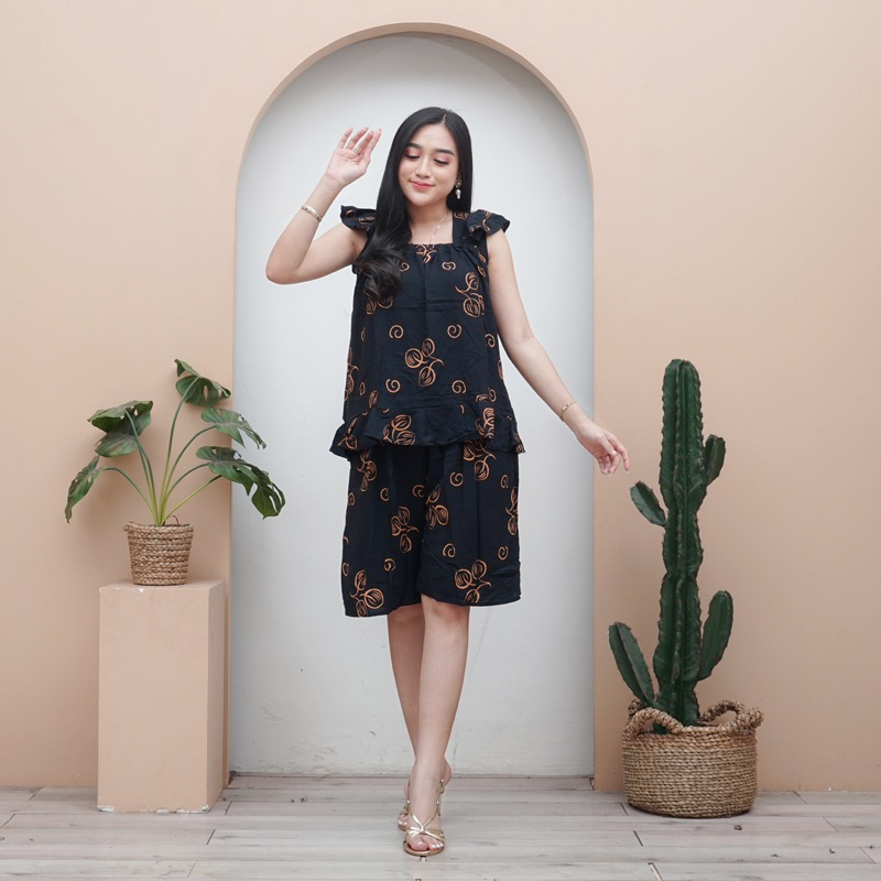 Baju Daster Wanita Piyama Motif Bunga Roda Size Jumbo Tanpa Lengan Yukensi Terbaru Kekinian Ld 130 1