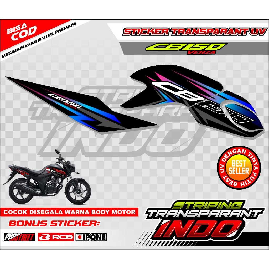 STRIPING VARIASI MOTOR HONDA CB 150 VERZA / STIKERS LIST VARIASI MOTOR CB 150 VERZA