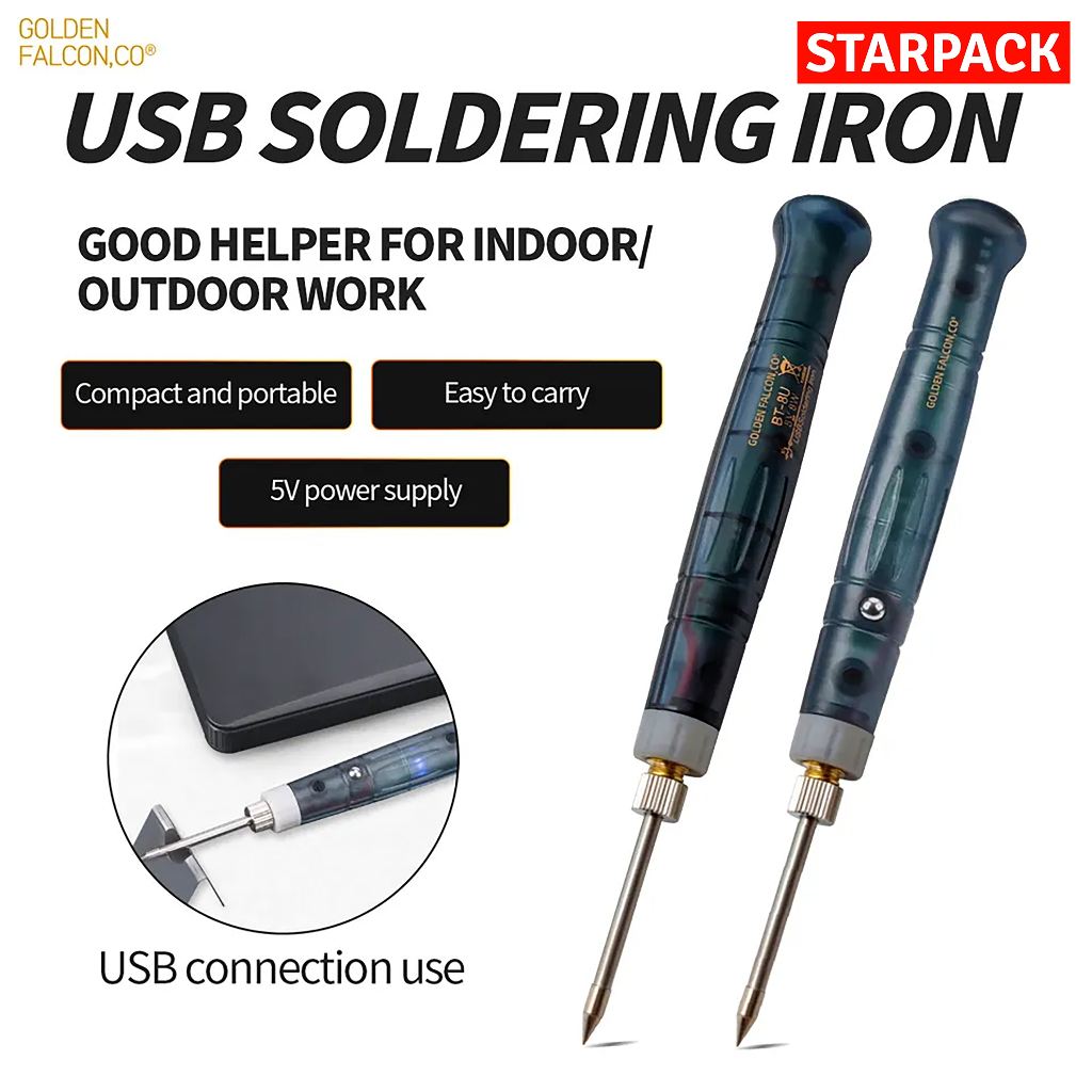 Jalanterangshop17 Golden Falcon Solder Listrik / Soldering Iron Usb Portable 5V 8W