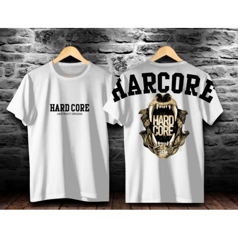 Baju Kaos Tshirt Pria Terbaru Samurai Jepang Sablon Harcore Warna Putih Lengan Pendek