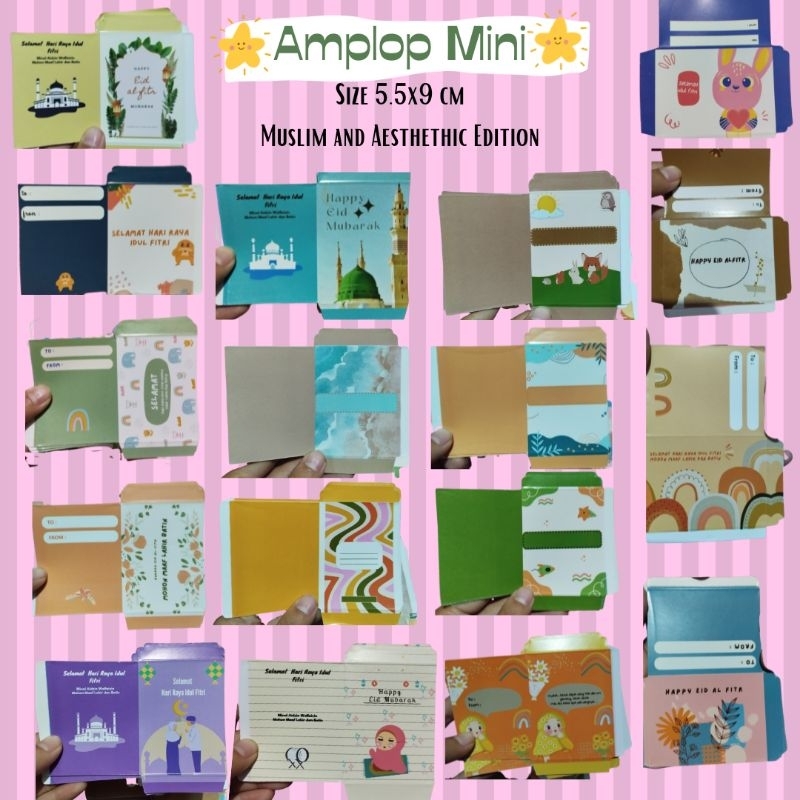 

(isi 1000 lembar) Amplop Lebaran Mini Aesthethic Muslim Lucu