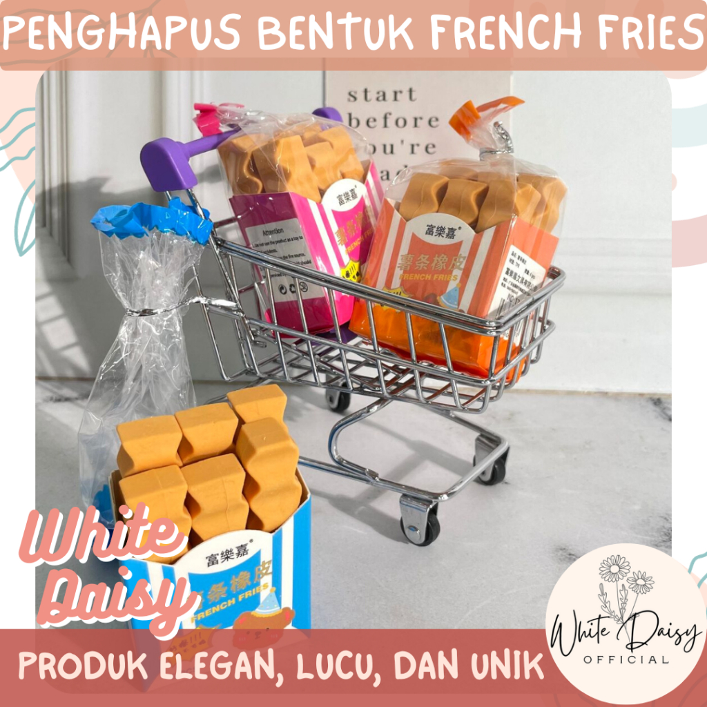 

penghapus French Fries premium bentuk kentang goreng lucu + kemasan