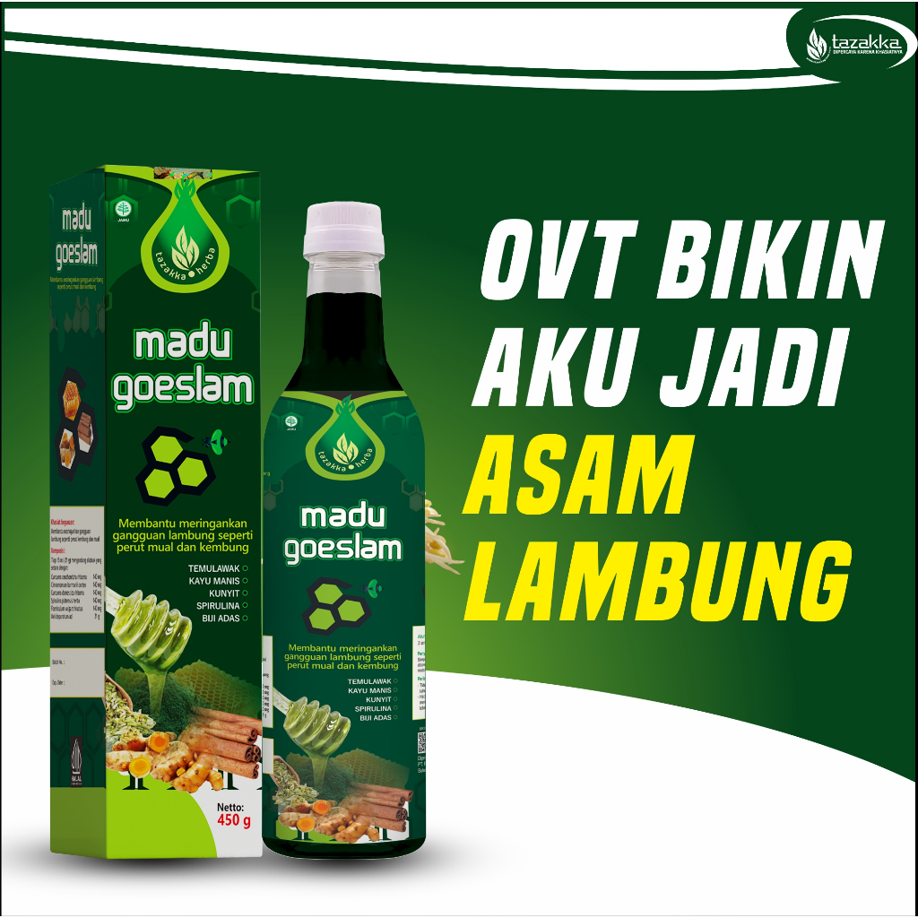 

Madu Asam Lambung GERD GOESLAM Tazakka sudah BPOM isi 450gram ORIGINAL