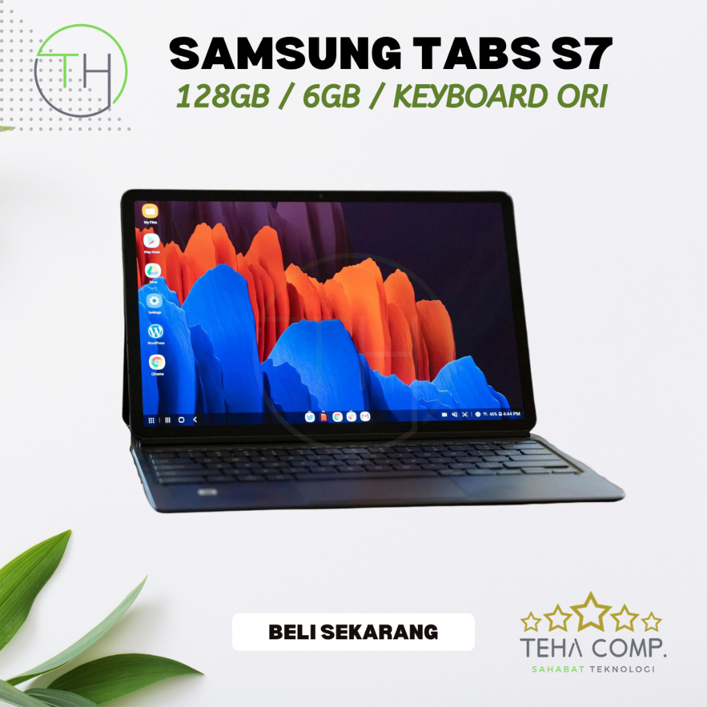 Tablet Samsung Tabs S7 Plus Keyboard Cover 128Gb 6GB Bekas Normal