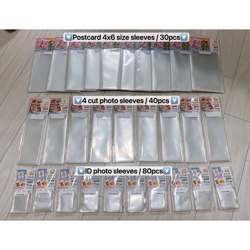 [READY STOCK] Daiso Sleeve Plastik Foto Photostrip Postcard ID photo 4 cut photo sleeves