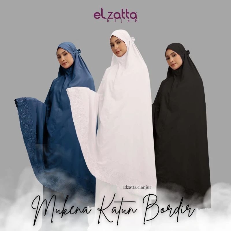 ELZATTA MUKENA POLOS TERBARU ELZATTA MUKENA KATUN BORDIR BAHAN KATUN