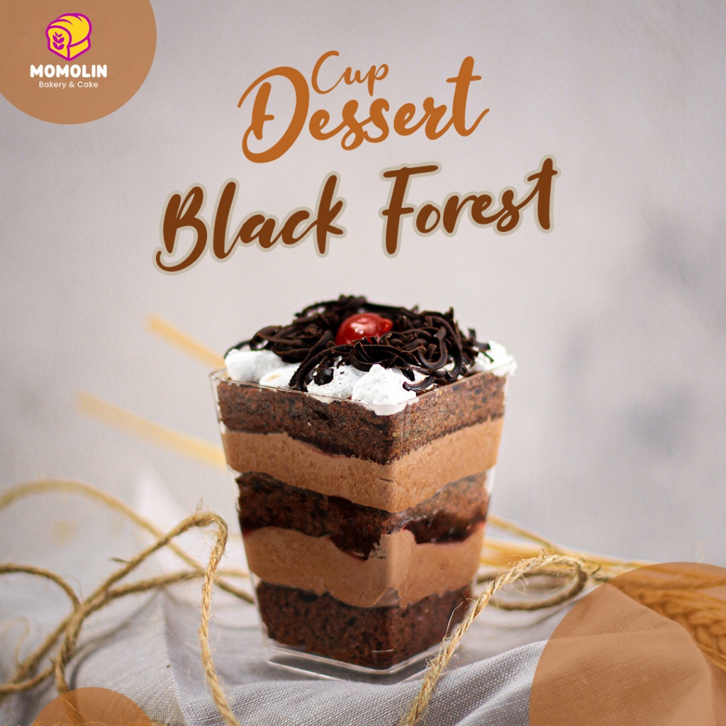 

Momolin Bakery Cup Dessert Black Forest - Dessert Box Mini Black Forest - Kue Cup Kekinian Cokelat