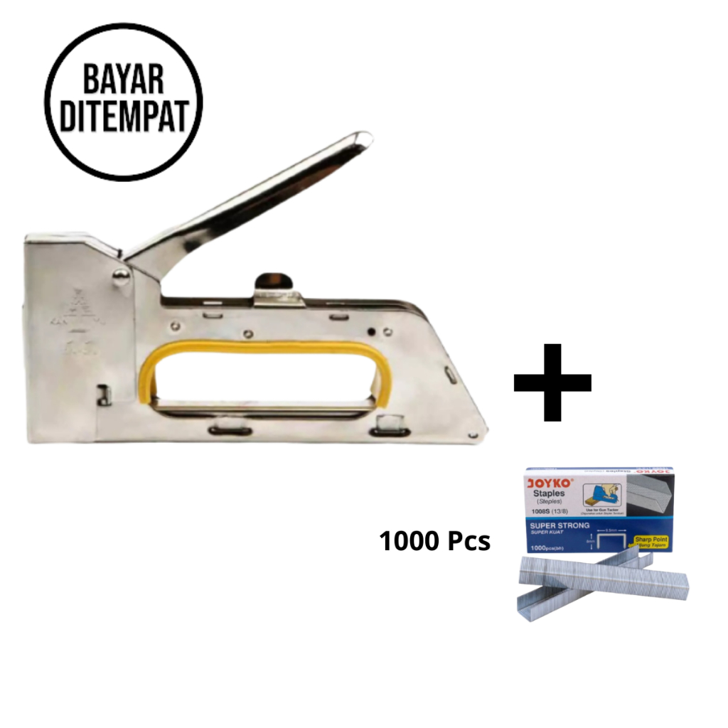 

Paket Staples Tembak Gun Tacker + Isi atau Refil 13/8 Stapler Jok Staples | Stepler Tembak | Stepler Gun | Stapler Tembak |