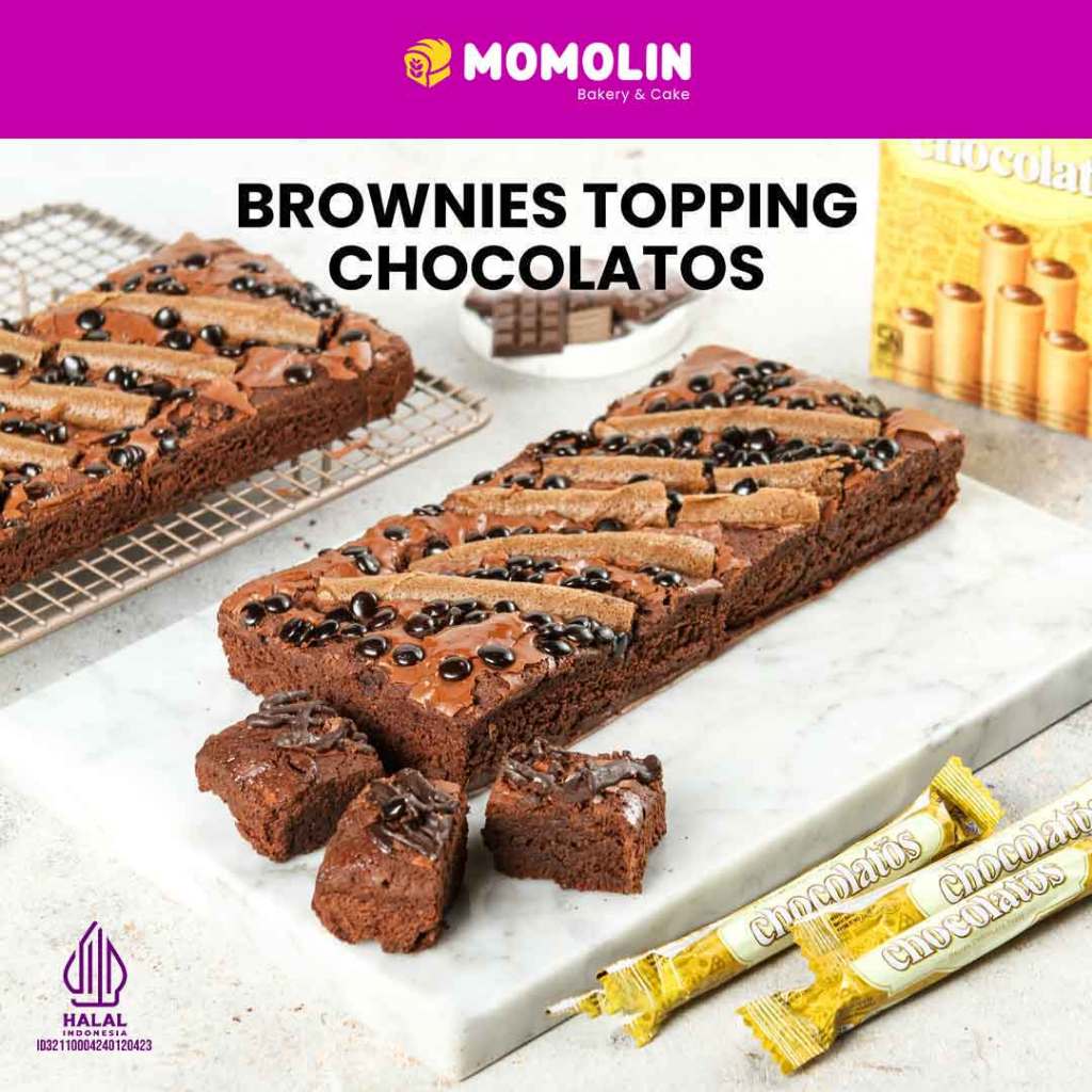 

Momolin Bakery Brownies Topping Chocolatos | Brownies Panggang | Chocolatos