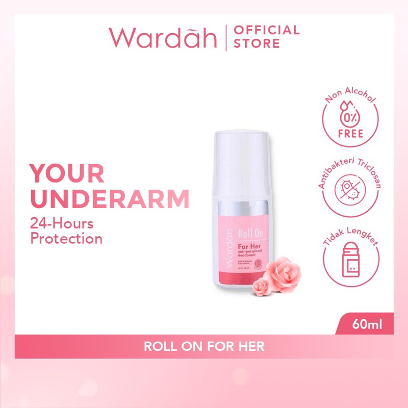 Wardah Roll On For Her / Wardah deodoran roll on / wardah deodorant roll on / deodorant wanita