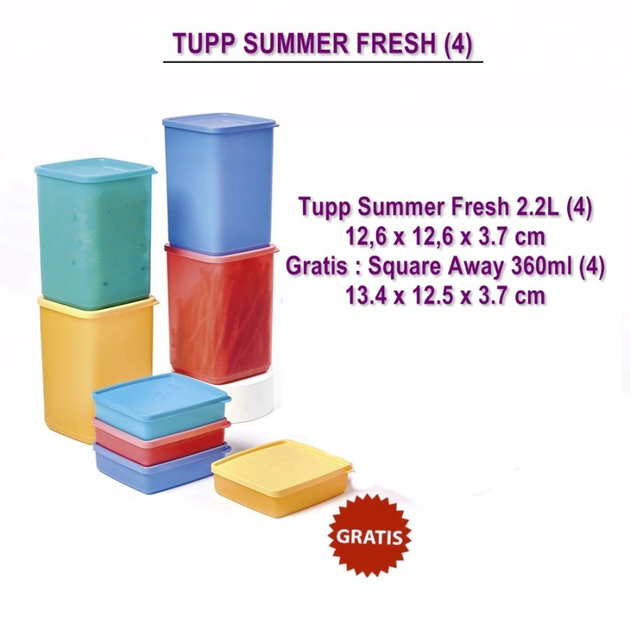 Tupperware tupp summer fresh with gift toples kue promo